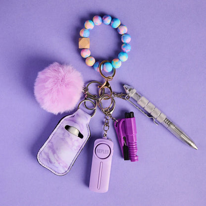 Safety_Keychain_Purple_Pastel_Haze_Beaded