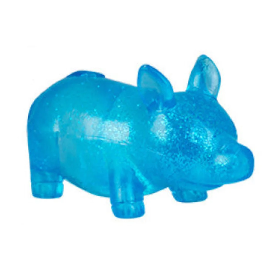 Blue pig-shaped object on a white background. Smooshos_super_squeeze_pigs_blue