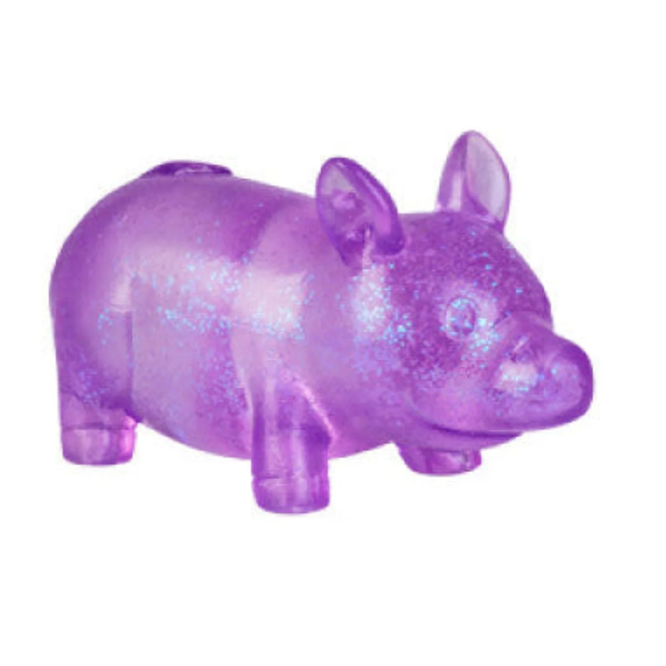 Purple glittery piggy bank on a white background. Smooshos_super_squeeze_pigs_purple