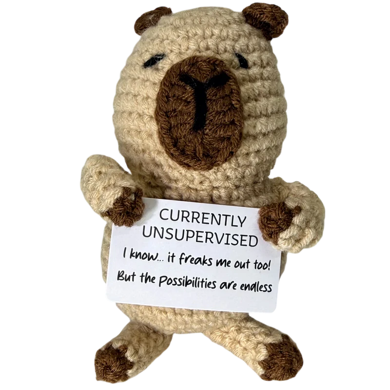 Currently Unsupervised! Capybara Mini Hand Crochet Plush Support By Kaiko