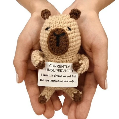 Currently Unsupervised! Capybara Mini Hand Crochet Plush Support By Kaiko