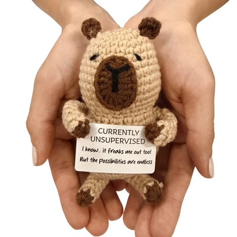 Currently Unsupervised! Capybara Mini Hand Crochet Plush Support By Kaiko