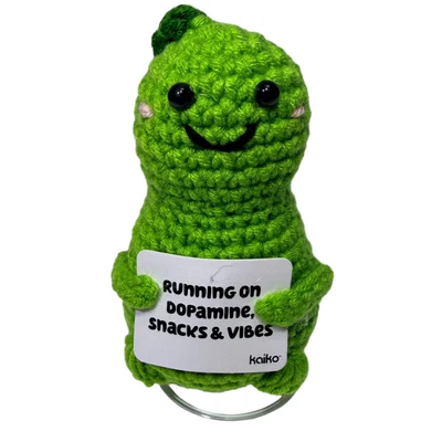 Running on Dopamine, Snacks & Vibes Dinosaur Mini Hand Crochet Plush Support by Kaiko