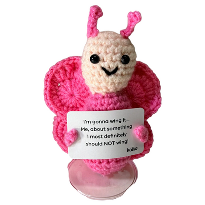 I'm Gonna Wing It Butterfly Mini Hand Crochet Plush Support by Kaiko