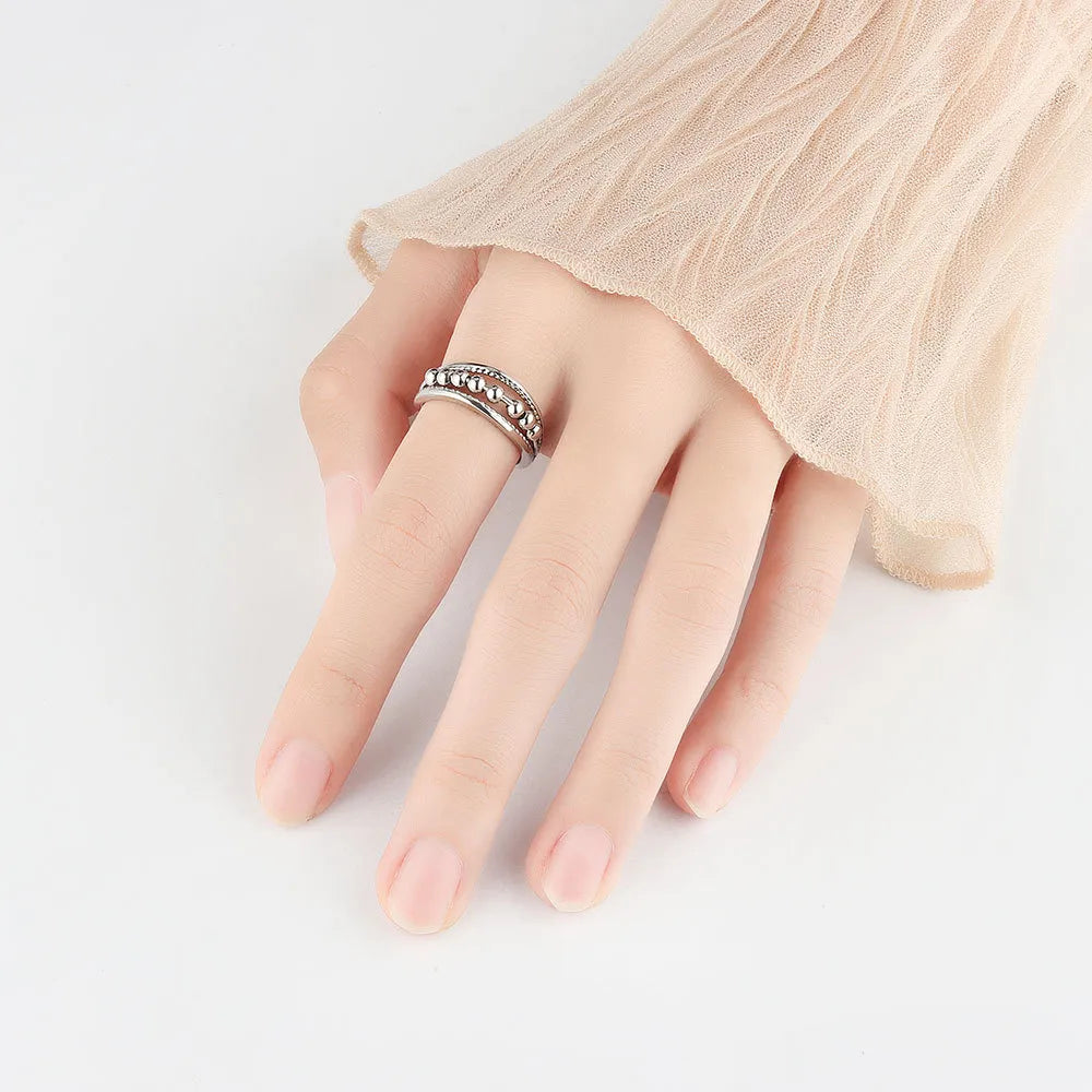 Beadedsilveranxietyfidgetring