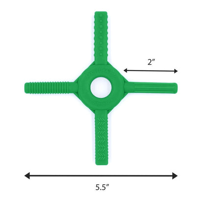 Ark_tetra_bite_chewy_fidget_forest_green_5.5_inches_wide_with_each_of_the_four)_arms_2_inches_long