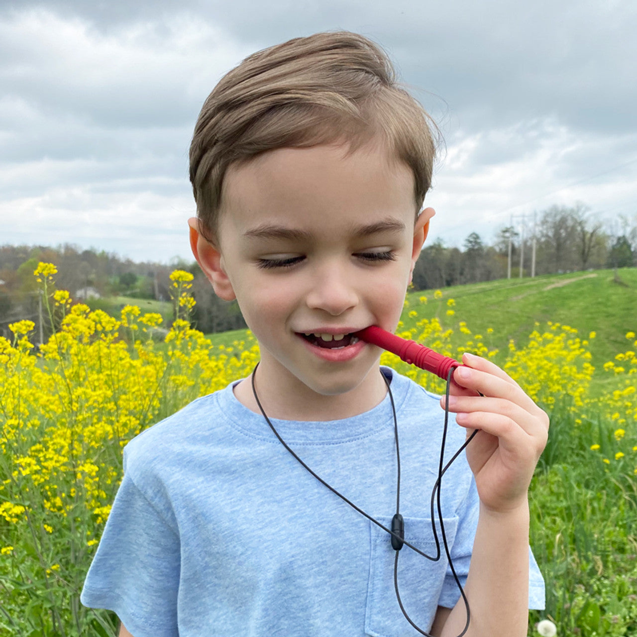 ARK's_Bite_ Saber_Chew_boy_in_field_chewing_red_sabre_bite_chew