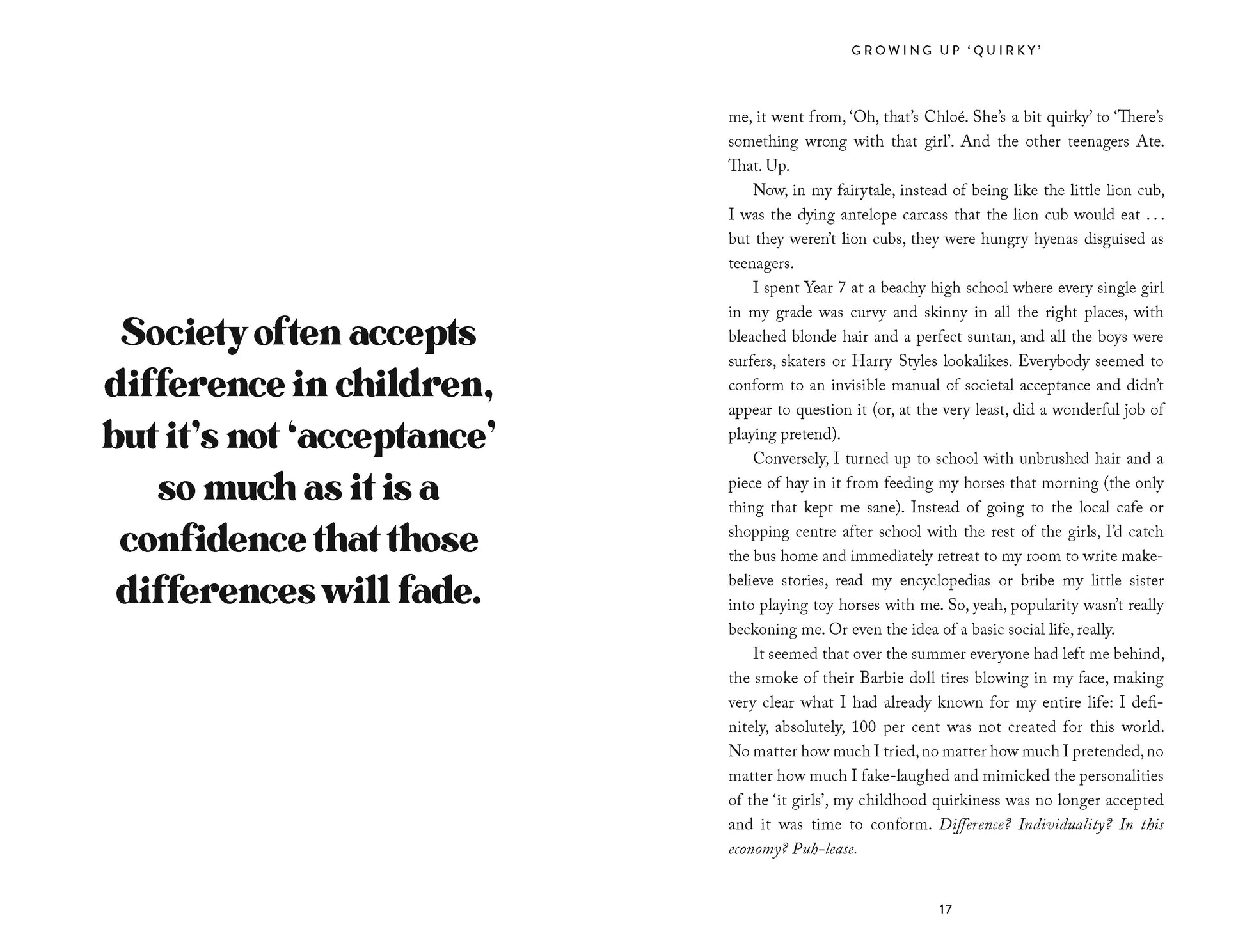 Book_Different_not_ less_A_Neurodivergent's_guide_to_embracing_your_true_self_by_Chloe_Hyden_growing_up_"quirky"