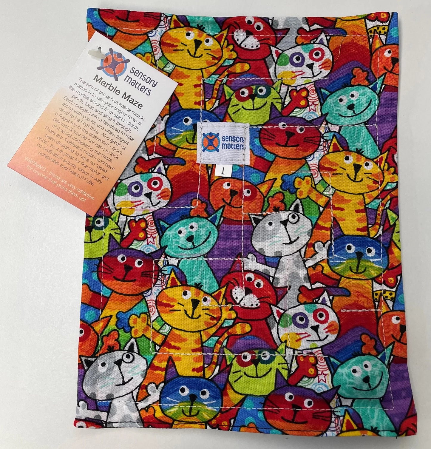 Sensory_matters_Marble_Maze_Fun_coloured_cartoon_cats