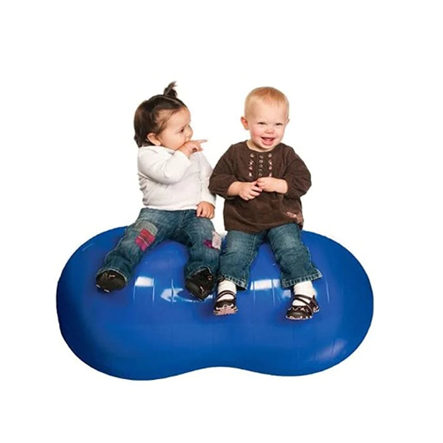 Two_little_kids_sitting_on_Peanut_Therapy_Ball_Blue