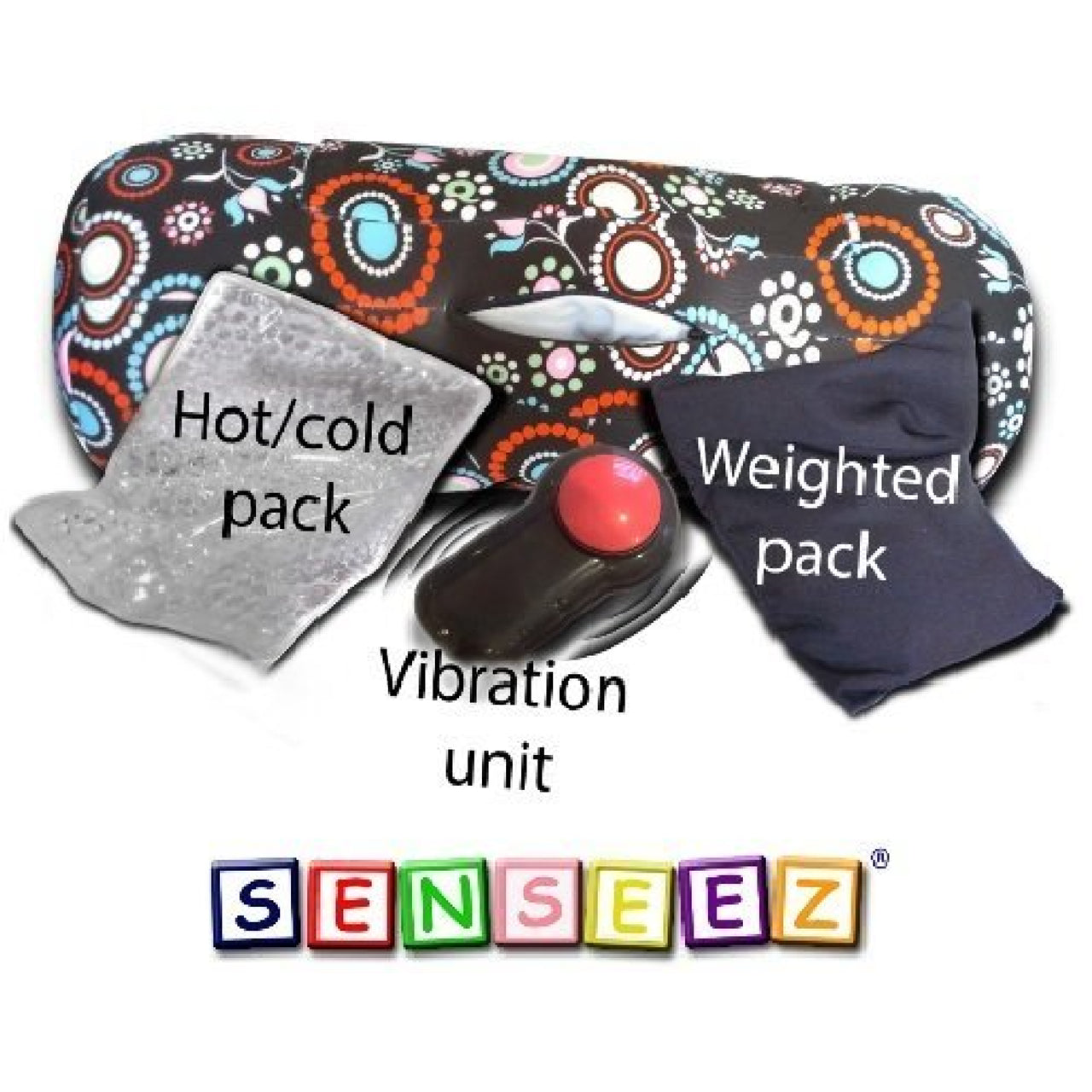 Senseez_Vibrating_Heat_cold_pack_Flower_Bolster_cpntents_of_pack
