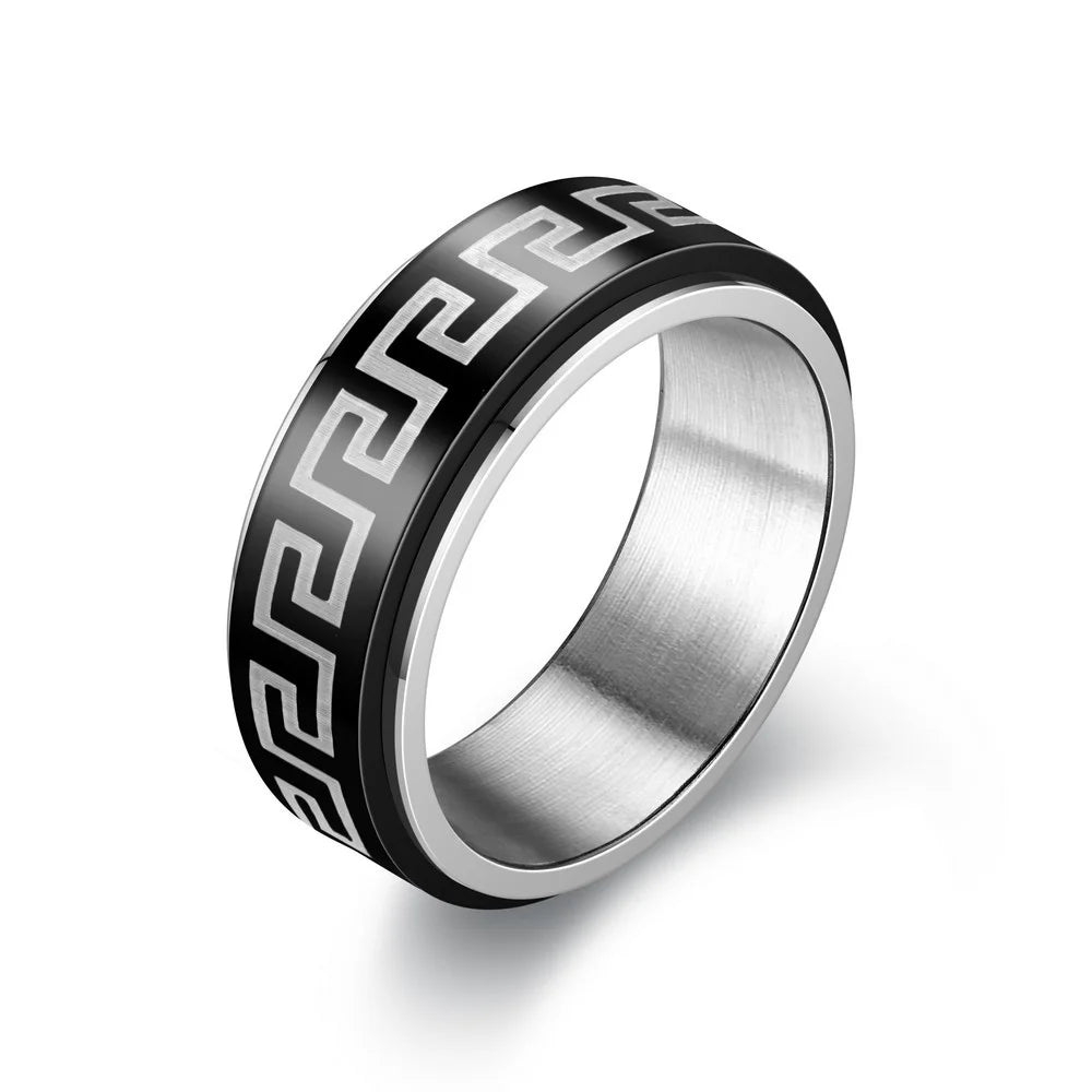 Black Wall Pattern Anxiety, Fidget Ring