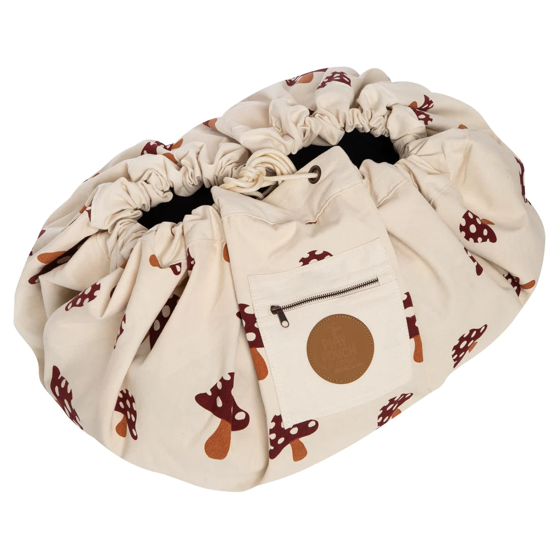 Printed_Play_Pouch_Woodland_Wonder_land_theme_drawstring_shut_to_make_bag