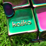 Kaiko_Oil_Slick_metal_Infinity_Cube_165grams_close_up_kaiko_stamp